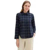 Tom Tailor Langarmbluse, mit All-Over Print, blau