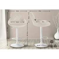 CLP Barhocker Lazio Samt creme/weiß