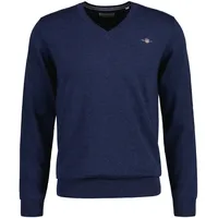 GANT Classic Cotton Pullover Mit V-ausschnitt Dark Jeansblue Melange