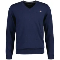 GANT Classic Cotton Pullover Mit V-ausschnitt Dark Jeansblue Melange