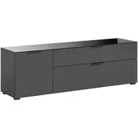 Xonox.home Ray Lowboard 160x51x40 cm Anthrazit Glas/Holzwerkstoff