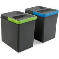 Emuca Recyclingbehälter, Anthrazit, Kunststoff 17x33x22 cm, Küchen, Küchenausstattung, Mülleimer