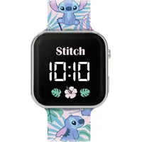 Disney Lilo & Stitch LAS4091 Kinder-Armbanduhr mit LED-Quarz-Silikonarmband, Blau,