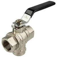 Tecuro Kugelhahn 3-Wege Rp 1/2 Zoll Messing