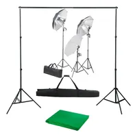 VidaXL Fotostudio-Set mit Lampen und Hintergrundsystem