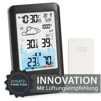 ADE Wetterstation Funk mit Außensensor und Funkwecker | mit