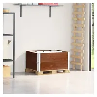 VidaXL Paletten-Aufsatzrahmen 2 Stk. Braun 80x60 cm Massivholz Kiefer