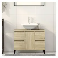 VidaXL Waschbeckenunterschrank Sonoma-Eiche 80x33x60 cm Holzwerkstoff