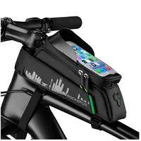 ROCKBROS Fahrradtasche für Rahmen mit Telefonabdeckung – Schwarz -