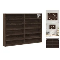 VidaXL Vitrinenschrank Braun Eichen-Optik 80x8,5x58 cm Holzwerkstoff