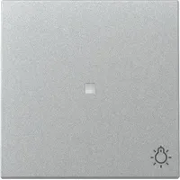 Gira Wippschalter 1fach mit Kontrollfenster und Lichtsymbol Aluminium