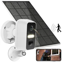 VisorTech Akku-Outdoor-IP-Überwachungskamera mit 2K-Auflösung, WLAN, App, IP65