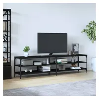 Furnicato TV-Schrank Schwarz 200x30x50 cm Holzwerkstoff und Metall