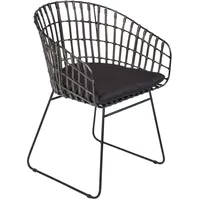 Möbelliebling Esszimmerstuhl Armlehnenstuhl Rattan Farbe anthrazit inkl. Kissen LIMA