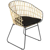 Möbelliebling Esszimmerstuhl Armlehnenstuhl Rattan Farbe natur inkl. Kissen LIMA