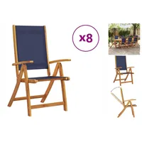 VidaXL Gartenstühle 8 Stk. Klappbar Massivholz Akazie und Textilene