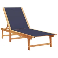VidaXL Sonnenliege Blau Massivholz Akazie und Textilene