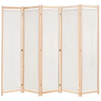 VidaXL 5-teiliger Raumteiler Creme 200 x 170 x 4