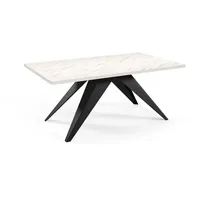 Feldmann-Wohnen Esstisch, Weiß, Anthrazit, Holz, Rechteckig,Rechteckig, Stativgestell, 80x76x140 cm,