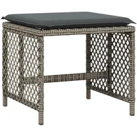 VidaXL Gartenhocker mit Kissen 4 Stk. Grau 41x41x36 cm