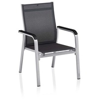 Kettler Basic+ Premium Stapelsessel, zerlegt Aluminium/Outdoorgewebe - Silber