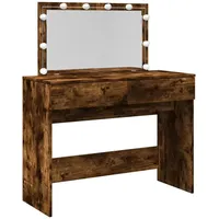 VidaXL Schminktisch mit LED-Beleuchtung Räuchereiche 100x40x120 cm