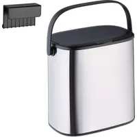 Relaxdays Kosmetikeimer 5 l Schwarz-Silber