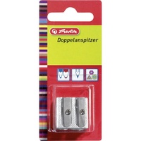 Herlitz Doppelanspitzer Metall Keilform, für 6,9, 9,6 Stiftdurchmesser Schreibwaren