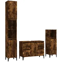 VidaXL Badmöbel-Set Räuchereiche 3-tlg. Braun