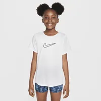 Nike One Dri-FIT kurzarm Trainingsshirt Mädchen 100 white/black L