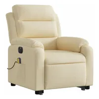 VidaXL Elektrischer Massagesessel mit Aufstehhilfe Creme Stoff