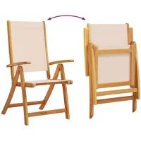 VidaXL 7-tlg. Garten-Essgruppe Massivholz Akazie und Textilene