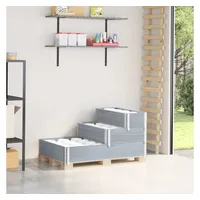 VidaXL Paletten-Aufsatzrahmen 3-fach Grau 120x80 cm Massivholz Kiefer