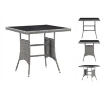 VidaXL Gartentisch Grau 80x80x74 cm Poly Rattan
