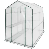 Tectake tectake® Foliengewächshaus, 3,6 m3, mit Plane - weiß