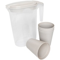 Michelino Karaffe 5-teiliges Karaffen-Set: Karaffe mit 4 Bechern aus
