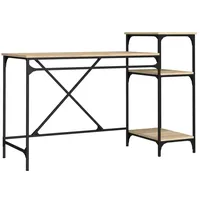 VidaXL Schreibtisch mit Regal Sonoma-Eiche 135x50x90 cm Holzwerkstoff