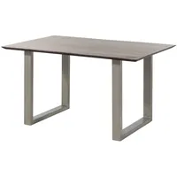 Massivmoebel24 Esstisch Akazie 140x90 braun lackiert / U-Beine silber