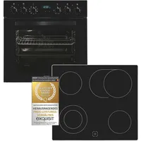 Exquisit Elektro-Herd-Set »EHE285-HBZ-020schwarz«, schwarz