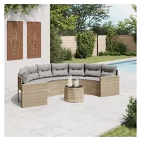 VidaXL Garten-Lounge-Set Halbrund beige