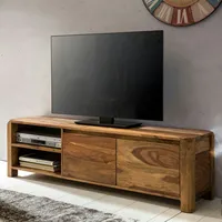 FineBuy Lowboard Massivholz Kommode 140 cm TV-Board Landhaus-Stil 40