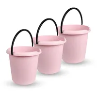 ProHome Eimer 5 Liter, Kunststoffbügel Rosa 3er Pack