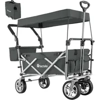 Tectake tectake® Bollerwagen, faltbar, mit Dach, abnehmbarer Stoffeinsatz mit
