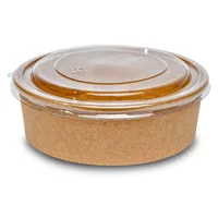 Inoverse 100 Stück Kraft Salatschalen mit Deckel 1000 ml,