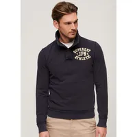 Superdry Vintage Athletic Henley Sweatshirt Eclipse Navy M