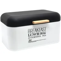  Brotkasten TOKKA, Schwarz - Weiß - Metall - 31
