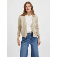 VILA Cardigan mit gerippten Abschlüssen, beige melange), XS