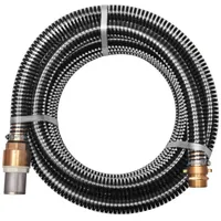 VidaXL Saugschlauch mit Messing-Anschlüssen 15 m 25 mm Schwarz