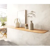 DeLife Wandregal Edge 145 cm Akazie Natur Schweizer Kante