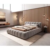 DeLife Polsterbettgestell Cutio 140x200 cm Mikrofaser Grau Polsterbetten